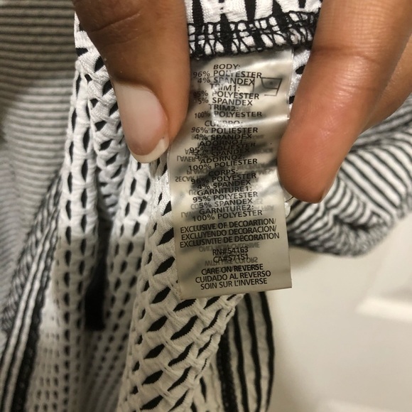 Calvin Klein Black and White Stripe Blouse - Picture 8 of 9